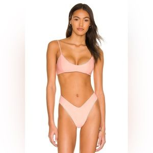 Tularosa Aura Bikini Top and Bottom Set in Peach
